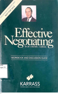 Image of Effective negotiating: Workbook and discussion guide