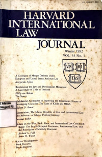 Image of Harvard international law journal wnter 1999 vol.33 no.1