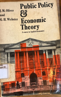 Image of Public policy & economic theory: A course in applied economics